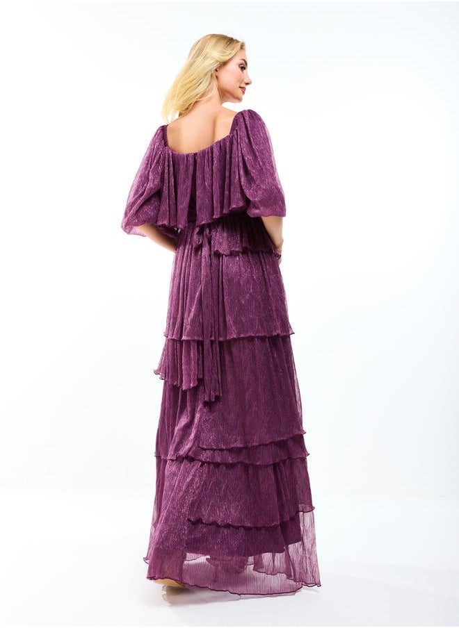 House of Moda Tiered Metallic Dress - Image 4