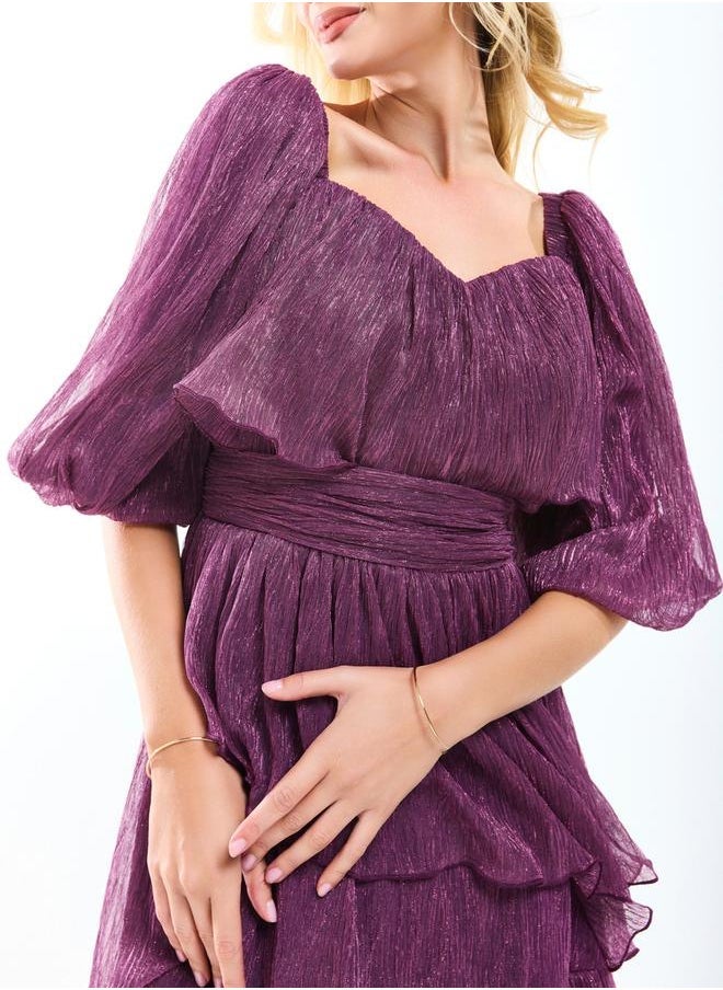 House of Moda Tiered Metallic Dress - Image 5