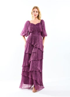 House of Moda Sweetheart Neck Layered Tiered Maxi Dress by Styli  - Image 3