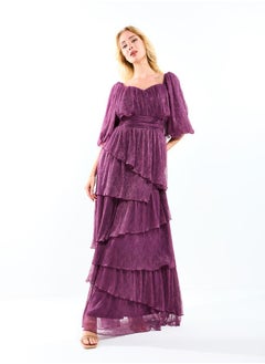 House of Moda Sweetheart Neck Layered Tiered Maxi Dress by Styli  - Image 2