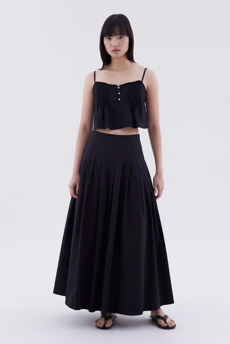 Fania Pleated Full Skirt