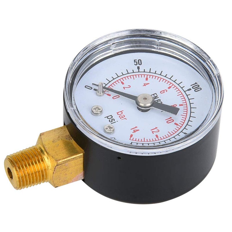 Mechanical Pressure Gauge 0 200psi 0 14bar 1 8inch BSPT Dual Scale Metal Casing for Air Oil Water - Image 5