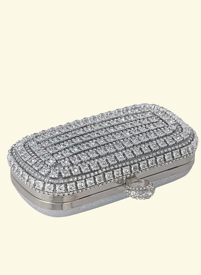 Luxury Diamond Encrusted Clutch Bag Wedding Party Dress Bag Evening Bag - Image 5