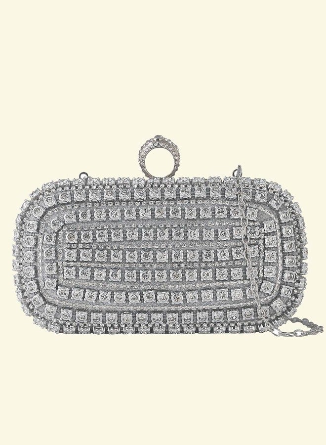 Luxury Diamond Encrusted Clutch Bag Wedding Party Dress Bag Evening Bag  - Image 3