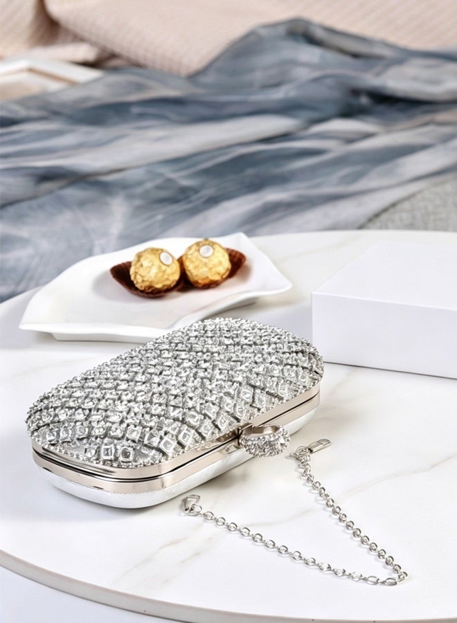 Luxury Diamond Encrusted Clutch Bag Wedding Party Dress Bag Evening Bag - Image 3