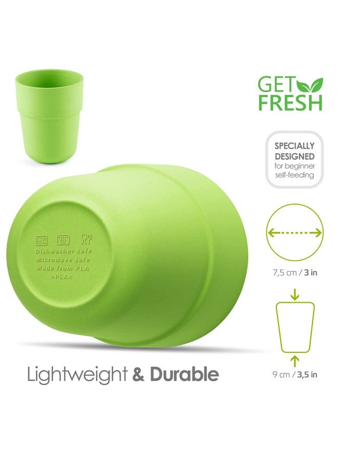 جيت فريش مجموعة أكواب الأطفال GET FRESH PLA - عبوة من 4 أكواب عشاء خالية من الميلامين للأطفال والصغار - آمنة للاستخدام في الميكروويف وقابلة للتكديس وخالية من مادة BPA - أكواب طعام للأطفال قابلة لإعادة الاستخدام للاستخدام اليومي - Image 2