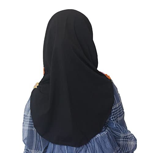 Modest Beauty Instant Hijab for Kids Girls Muslim Headscarf Islamic Scarf with Flowers Soft - Image 3