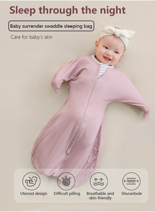 Occuwzz - Newborn Swaddle Swaddles Wearable Blanket Baby With Two-Way Zipper Baby Swaddle Pink - Image 1