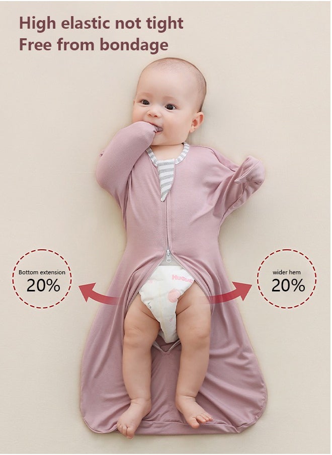 Occuwzz - Newborn Swaddle Swaddles Wearable Blanket Baby With Two-Way Zipper Baby Swaddle Pink - Image 1