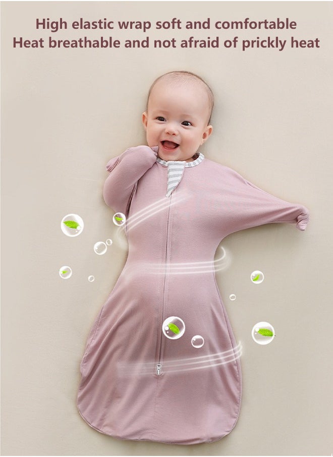 Occuwzz - Newborn Swaddle Swaddles Wearable Blanket Baby With Two-Way Zipper Baby Swaddle Pink - Image 1
