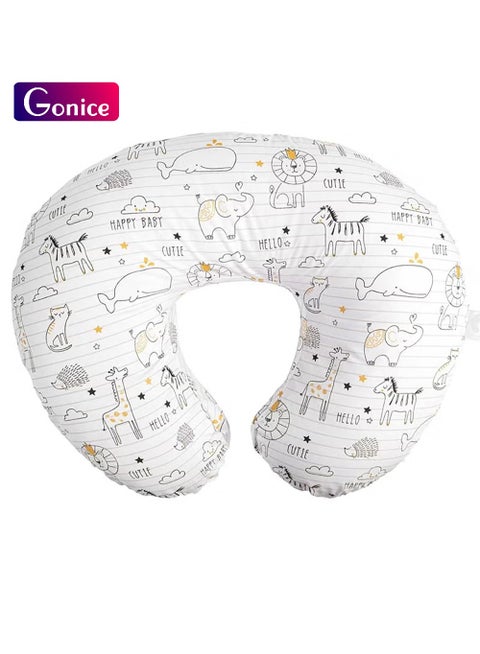 Breastfeeding pillow and locator, black and white, black gold