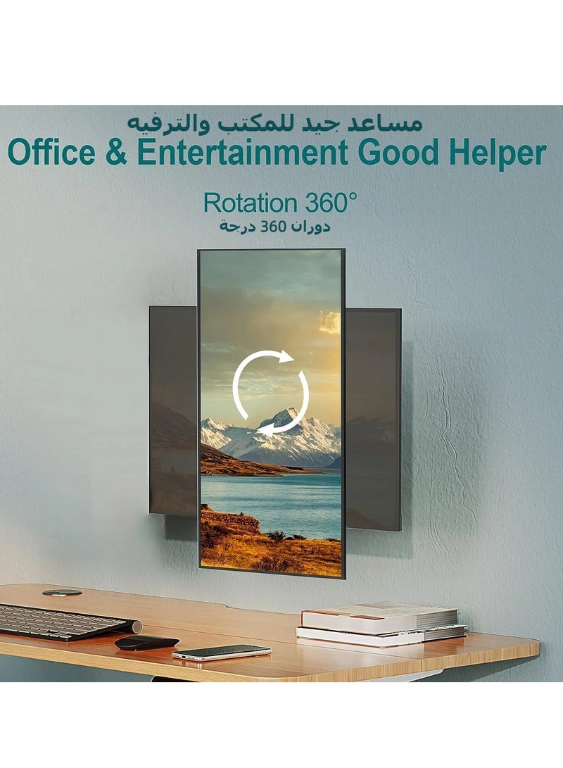 Single Monitor Wall Mount Stand Bracket for 13-32 inch Flat/Curved Computer Screens Height Adjustable Gas Spring Full Motion Wall Monitor Arms Mount Holds Up to 17.6lbs and VESA 75x75/100x100mm - Image 2
