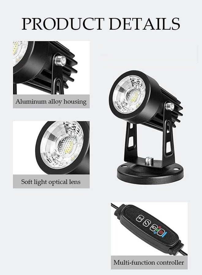 DUNISO LED Spot light, 3W Spotlight Uplights Indoor, 3 Color Lighting Modes and Foot Switch, , 1.8m Cord Courtyard Light ,Plug in Light Be Available for Yard ,Step, Lawn ,Plant Artwork - Image 3