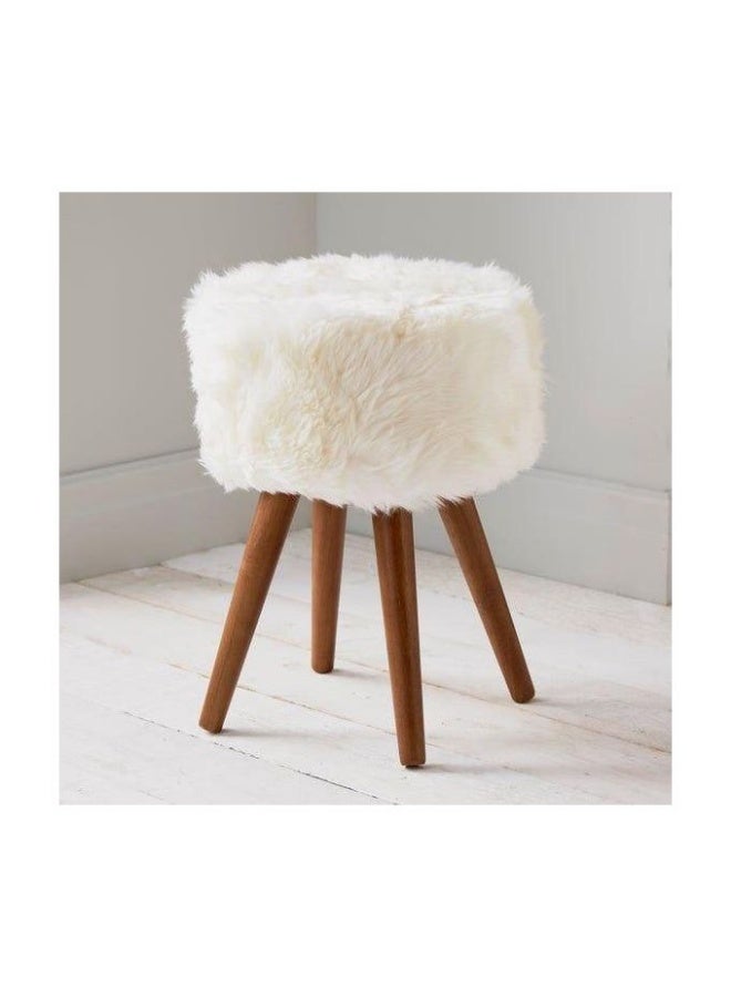 Modern Bar Stool with Wooden Legs – Comfortable and Sturdy Design, White