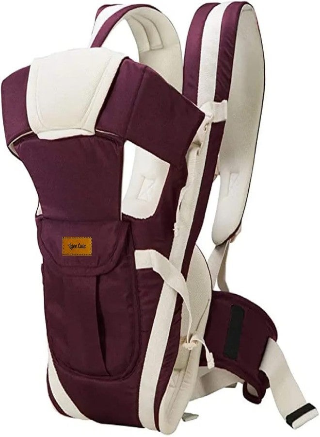 Laee cute Baby Carrier Bag/Adjustable Hands Free 4 in 1 Baby/Baby sefty Belt/Child Safety (Wine 4 in 1) - Image 1
