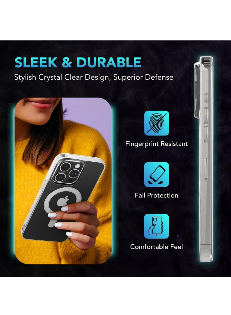 إلترازون ELTRAZONE iPhone 15 Pro 5-in-1 Case – Clear, Non-Yellowing, MagSafe-Compatible with 2x Tempered Glass Screen Protectors & 2x Camera Lens Protectors, Shockproof with Air-Guard Corners - Image 3
