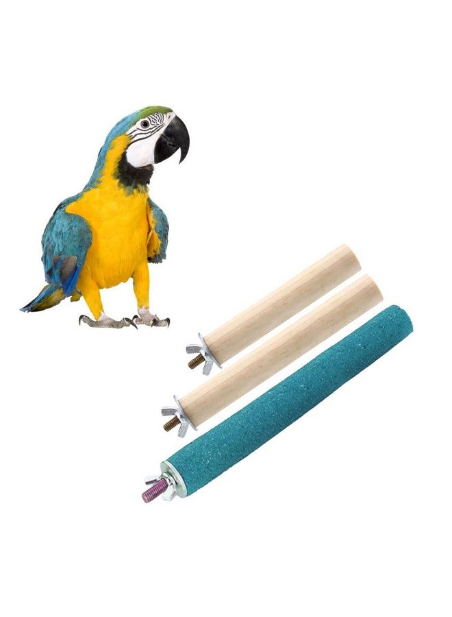 سايج سكوير مجموعة من 6 و10 و12 بوصة من مجاثم الرمل الخشنة المصنوعة من الخشب الطبيعي | حامل اللعب والتدريب وملحقات القفص | العصافير والببغاوات والبادجي والكوكاتيل (عبوة من 3 قطع) - Image 1