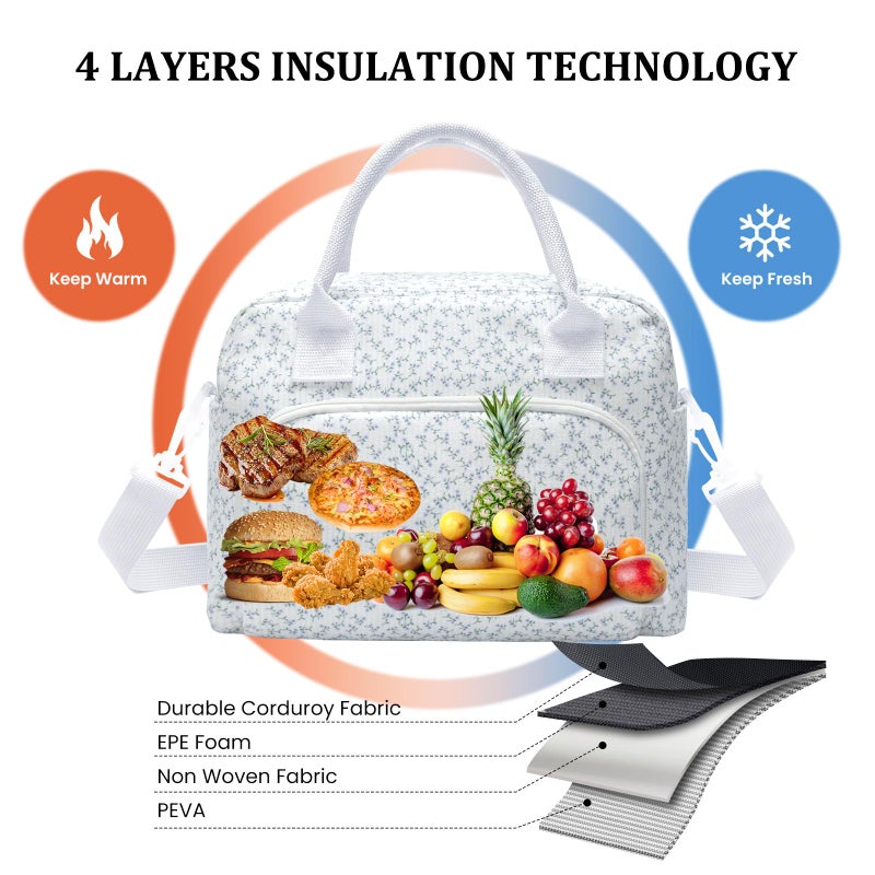 MEXS Insulated Lunch Bag for Women Men Large Reusable Lunch Box Adult Leakproof Portable Cooler Tote Bags for Work Picnic (lavender) - Image 3