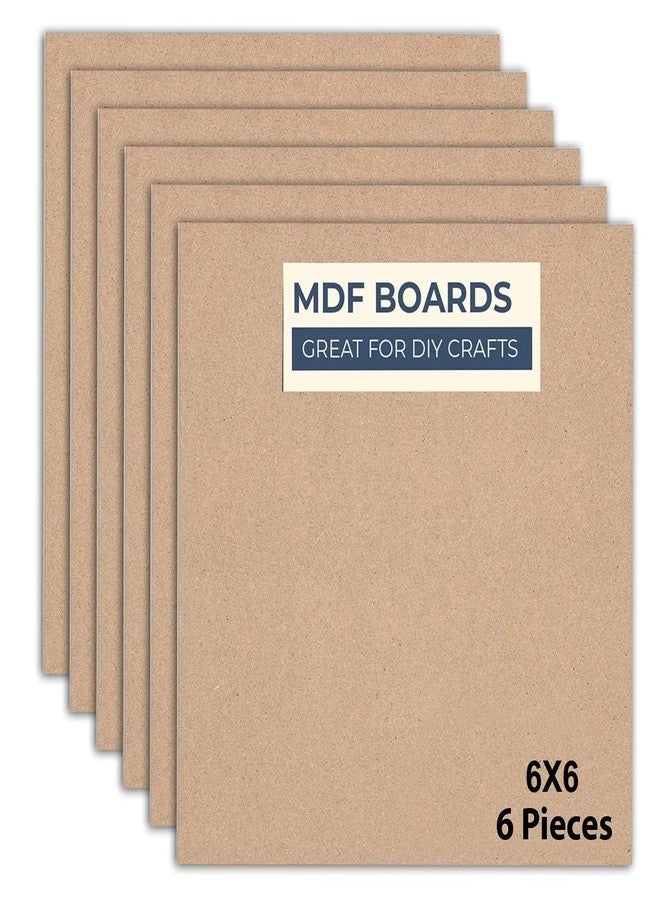 Asmi Collections Square MDF Wood Cutouts Boards for DIY Art Craft, Painting Resin Art Set of 6 (6x6 Inches) - Image 1