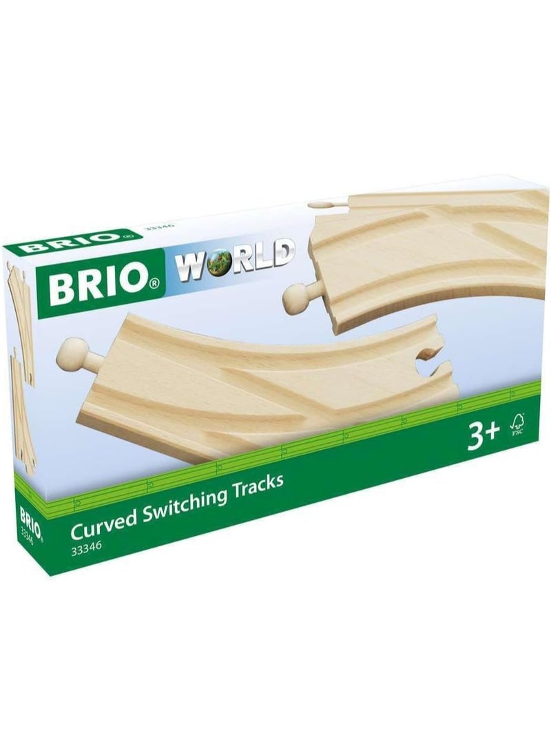 Brio BRIO World - 33346 Curved Switching Tracks | 2 Piece Toy Train Accessory for Kids Ages 3 and Up  - Image 2
