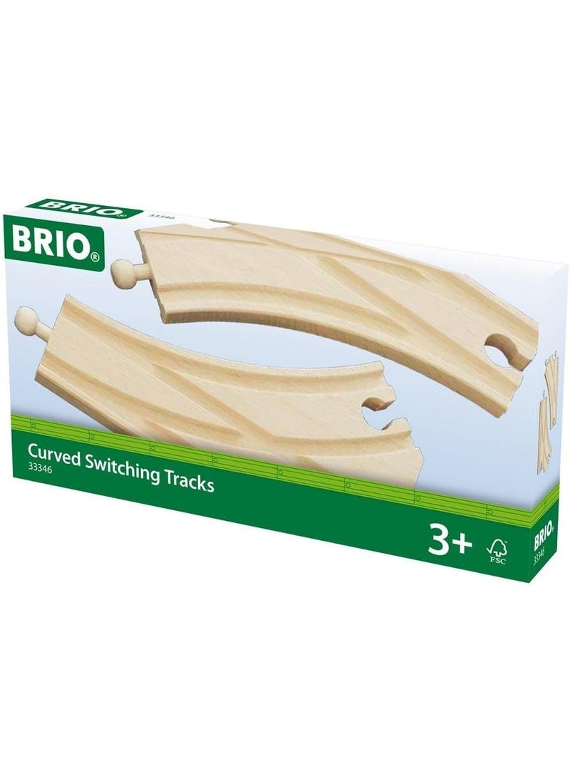 Brio BRIO World - 33346 Curved Switching Tracks | 2 Piece Toy Train Accessory for Kids Ages 3 and Up  - Image 1