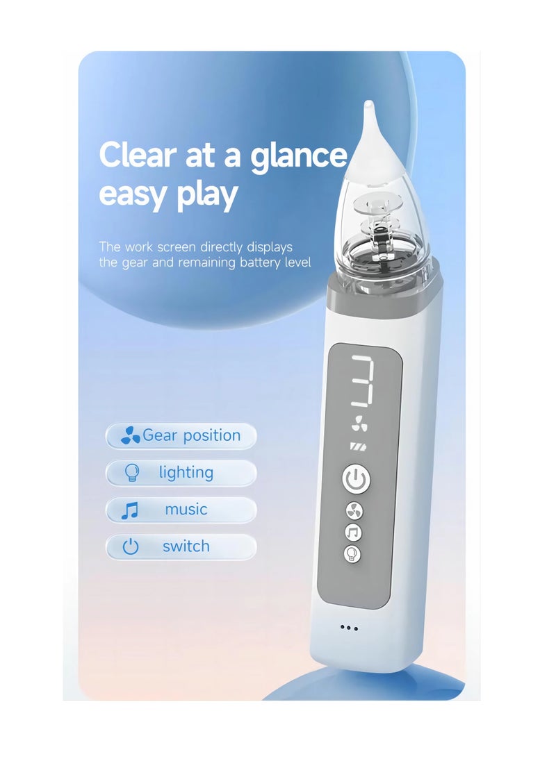 Royal Polar - Nasal Aspirator for Baby, Electric Nose Cleaner with Adjustable 3-Level Suction, Baby Nose Sucker with Music and Light Function, 3 Silicone Tips, Portable and Rechargeable - Image 1