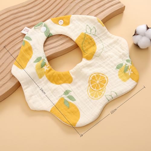 UREVO Muslin Baby Drooling Bibs 5/10 Pack, 100% Cotton Soft Absorbent Bandana Drool Bibs with Adjustable Snaps Cotton for Teething and Drooling Unisex Baby - Image 5