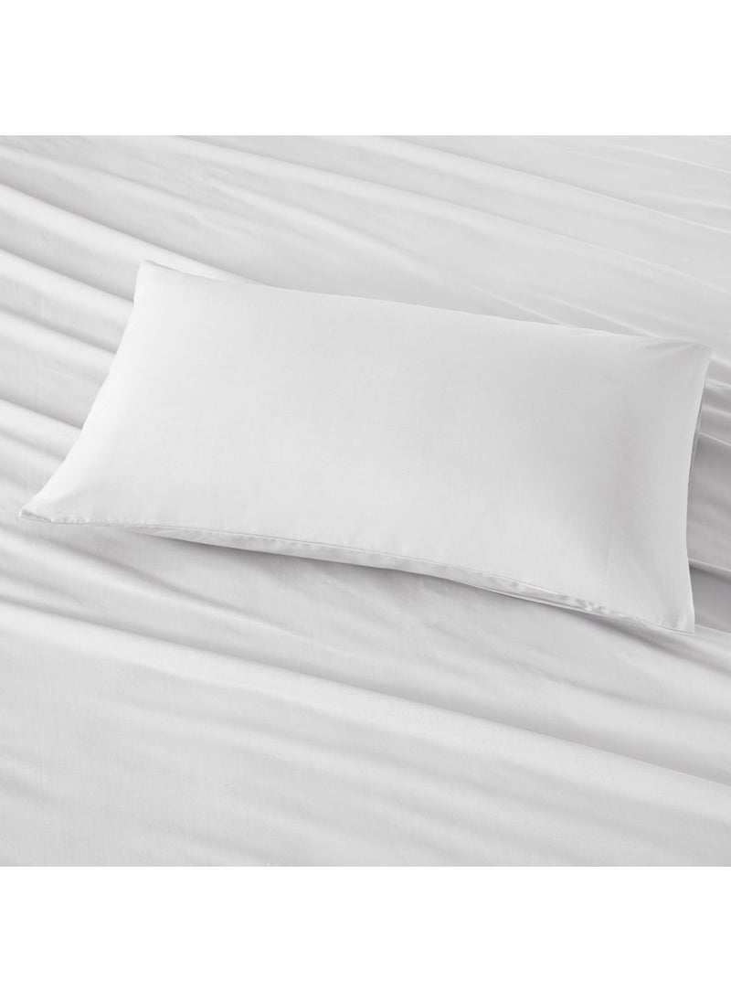 Comfort Spaces Comfort Spaces 100% Cotton Sheet Set Breathable  Lightweight  Soft with 14"" Elastic Pocket Fits up to 16"" Mattress  All Season Cozy Bedding  Matching Pillow Case  Queen White 4 Piece  - Image 4