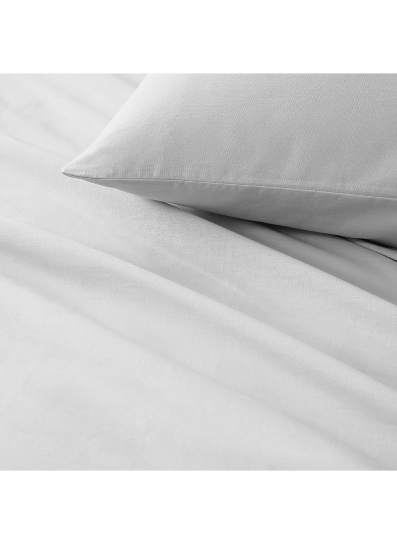 Comfort Spaces Comfort Spaces 100% Cotton Sheet Set Breathable  Lightweight  Soft with 14"" Elastic Pocket Fits up to 16"" Mattress  All Season Cozy Bedding  Matching Pillow Case  Queen White 4 Piece  - Image 3