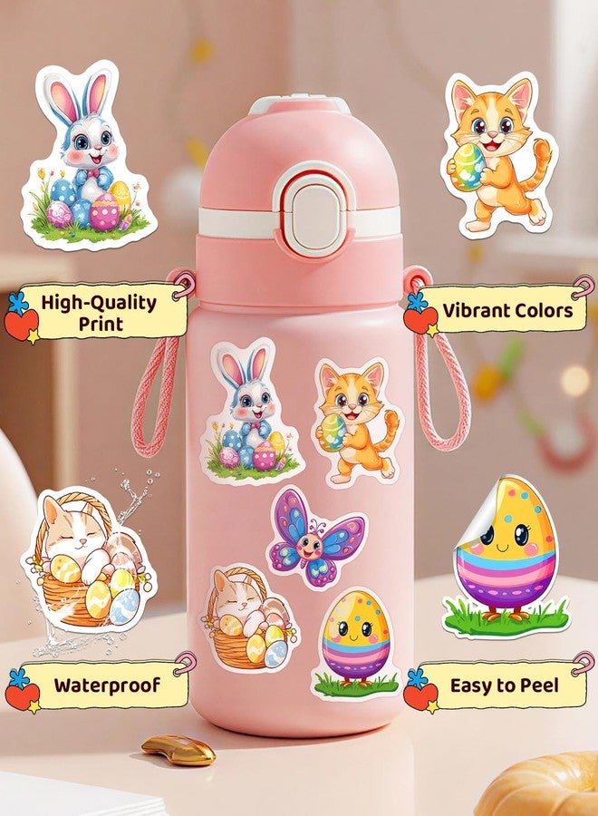 JCFIRE 100 PCS Easter Stickers for Kids, Waterproof Vinyl Cute Bunny & Egg Decals, Ultimate Easter Basket Stuffers for Toddlers, Teens, Boys & Girls, Egg Fillers, Party Favors, Crafts & Decorations - Image 2
