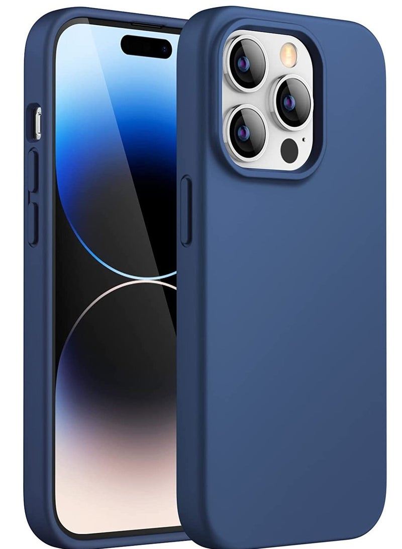 ELTRAZONE Silicone Case for iPhone 14 Pro 6.1-Inch, Silky-Soft Touch Full-Body Protective Phone Case, Shockproof Cover with Microfiber Lining (Cobalt Blue) - Image 1