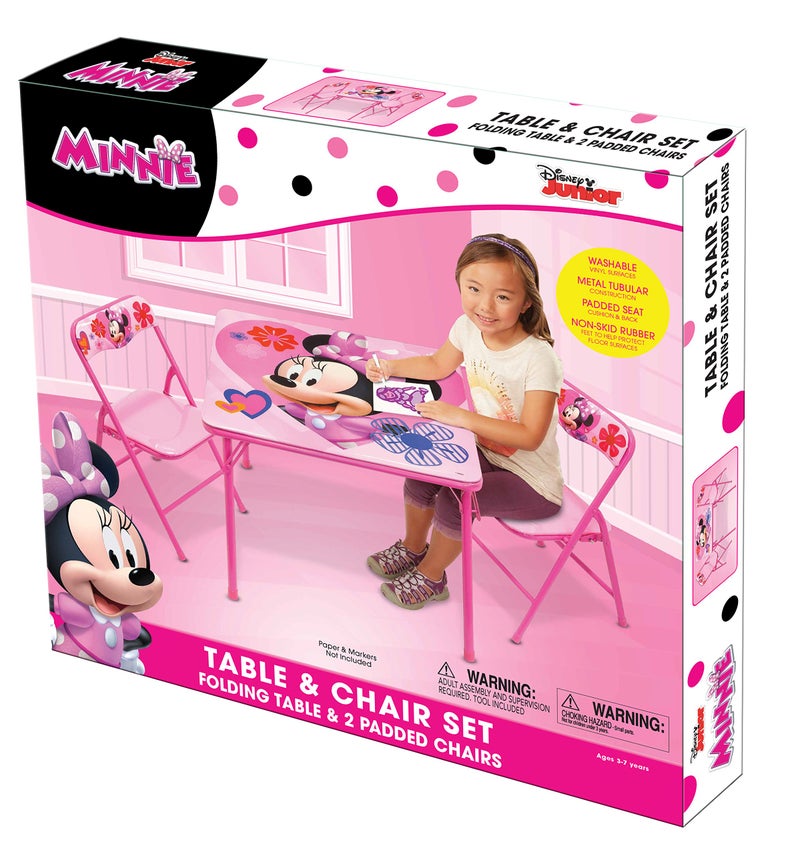 Minnie Mouse Activity Table Set with 2 Chairs for Girls Ages 3-7 Years Old - Image 4