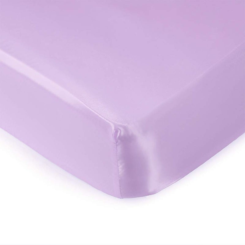 Pro Goleem Satin Soft Crib Sheet Great for Baby with Sensitive Hair Silky Baby Sheet Lavender Unisex 52â€™â€™x28â€™â€™x8â€™â€™ Fitted Cover - Image 1