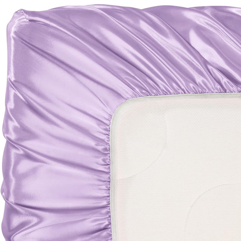 Pro Goleem Satin Soft Crib Sheet Great for Baby with Sensitive Hair Silky Baby Sheet Lavender Unisex 52â€™â€™x28â€™â€™x8â€™â€™ Fitted Cover - Image 5