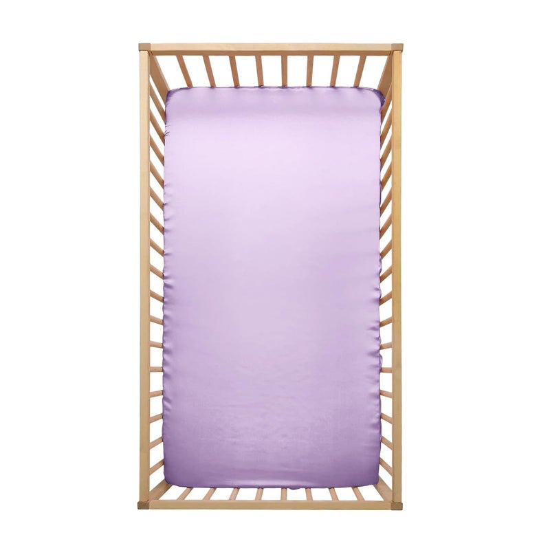 Pro Goleem Satin Soft Crib Sheet Great for Baby with Sensitive Hair Silky Baby Sheet Lavender Unisex 52â€™â€™x28â€™â€™x8â€™â€™ Fitted Cover - Image 3