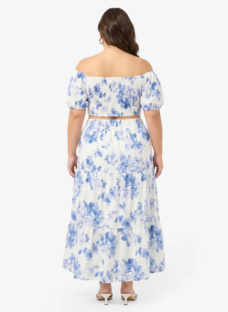 Ginger Plus  Floral Printed Top & A Line Skirt Coord Set for Women | Best Price UAE