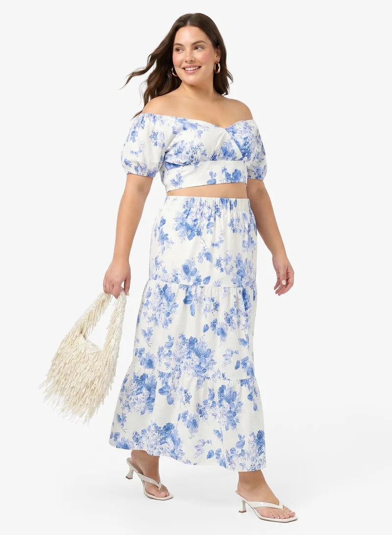 Ginger Plus  Floral Printed Top & A Line Skirt Coord Set for Women | Best Price UAE