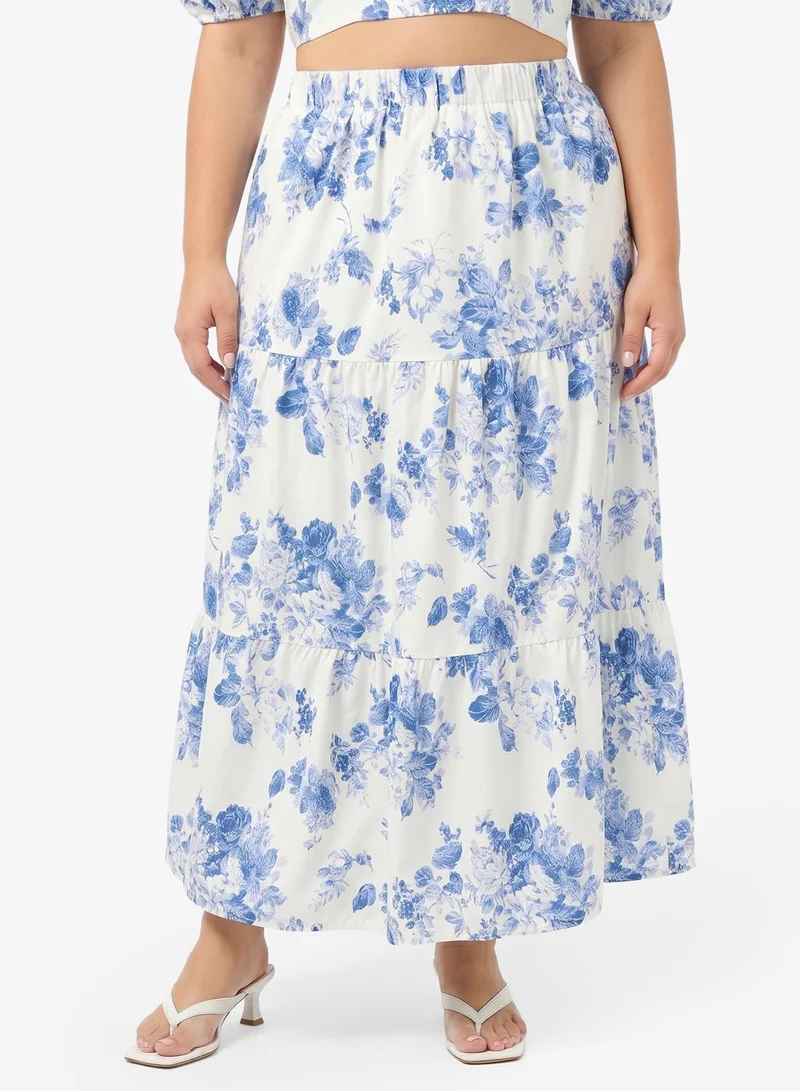 Ginger Plus  Floral Printed Top & A Line Skirt Coord Set for Women | Best Price UAE