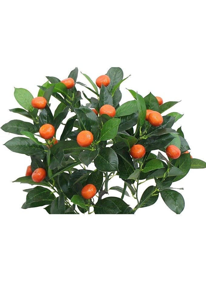 MARCOLO Artificial Mandarin Orange Tree in Black Pot, Faux Potted Plant with Realistic Fruit, Indoor Home Decor 70cm - Image 3