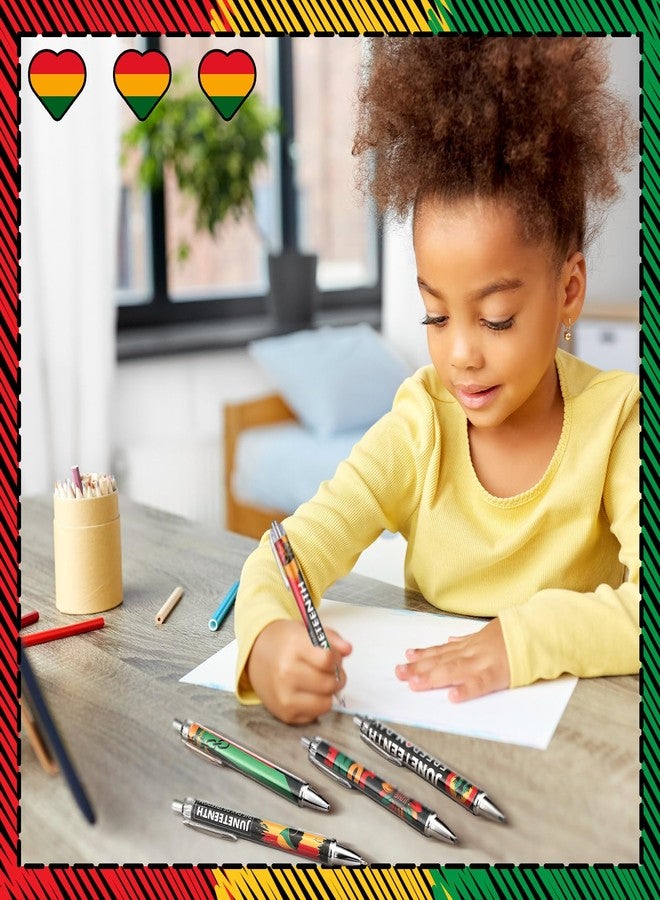 Geyoga 24 Pcs Black History Month Pen Juneteenth Pen Bulk Black Freedom Day Ink Retractable Ballpoint Pens Office Gifts African American Juneteenth Party Favors Prizes Supplies - Image 5