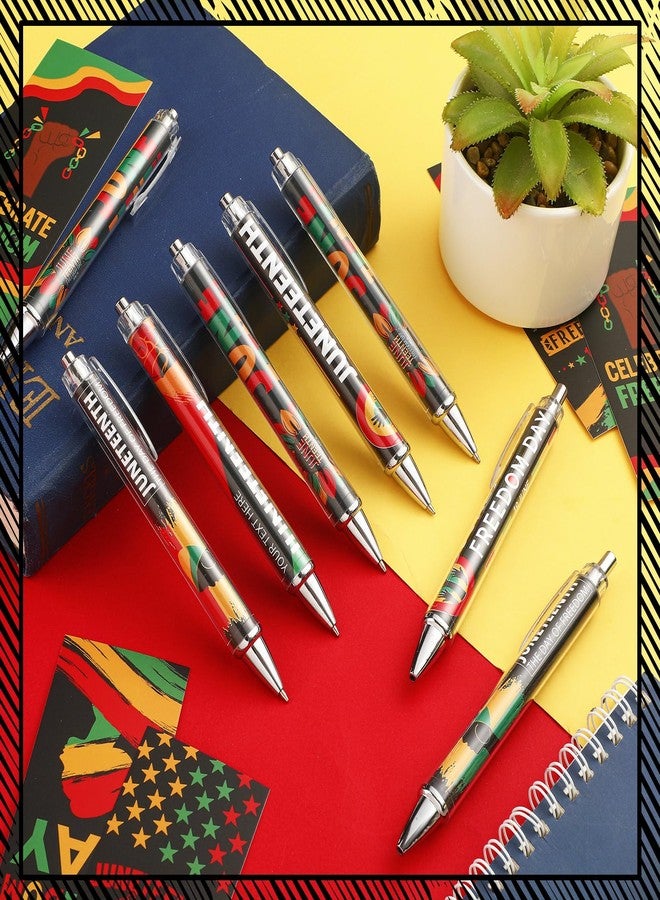 Geyoga 24 Pcs Black History Month Pen Juneteenth Pen Bulk Black Freedom Day Ink Retractable Ballpoint Pens Office Gifts African American Juneteenth Party Favors Prizes Supplies - Image 3