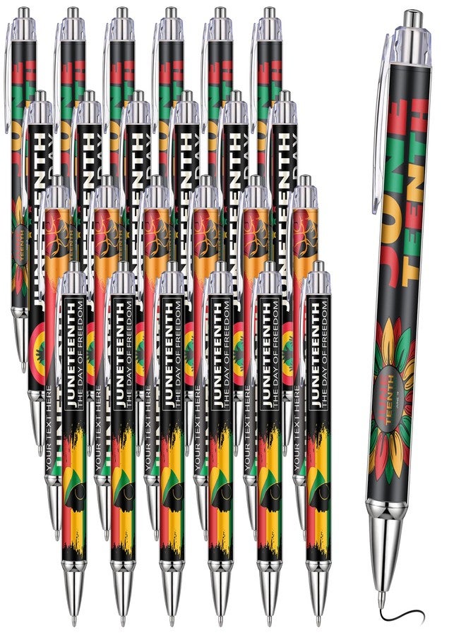 Geyoga 24 Pcs Black History Month Pen Juneteenth Pen Bulk Black Freedom Day Ink Retractable Ballpoint Pens Office Gifts African American Juneteenth Party Favors Prizes Supplies - Image 1