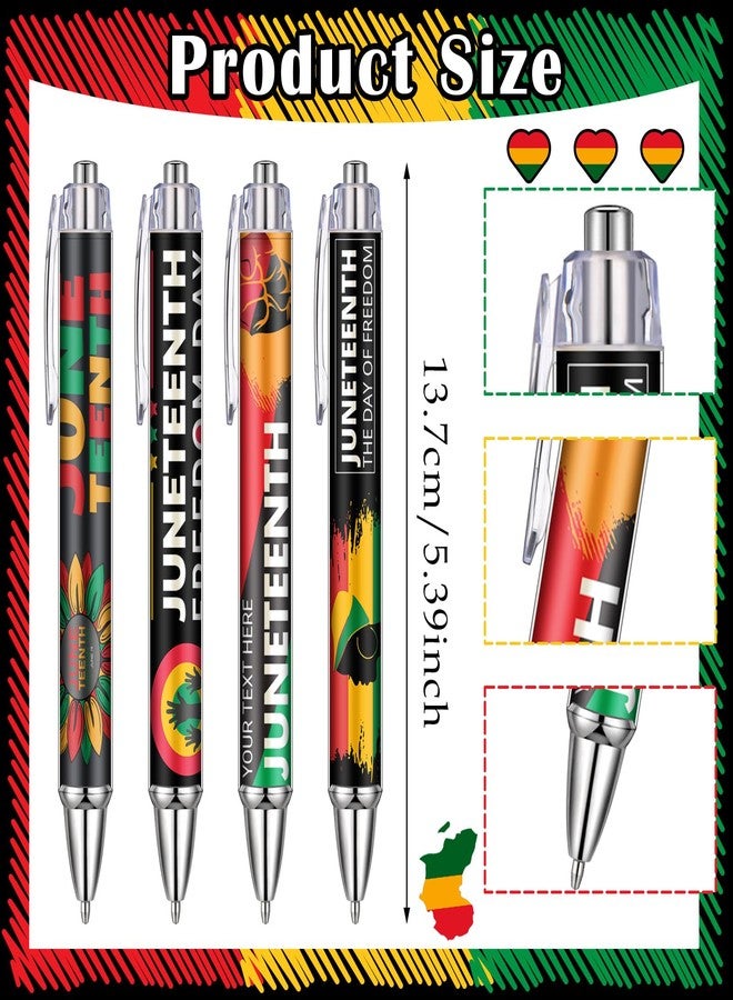 Geyoga 24 Pcs Black History Month Pen Juneteenth Pen Bulk Black Freedom Day Ink Retractable Ballpoint Pens Office Gifts African American Juneteenth Party Favors Prizes Supplies - Image 2