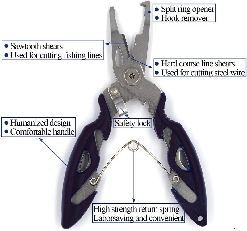 ALLOYPRO Pack of 201pcs Fishing Stainless Steel Split Rings 5 Sizes and Plier Set, Split Ring Capable of withstanding Large tensile Force and Fishing Plier Tool Kit for Saltwater Fishing Lure Connectors… - Image 3