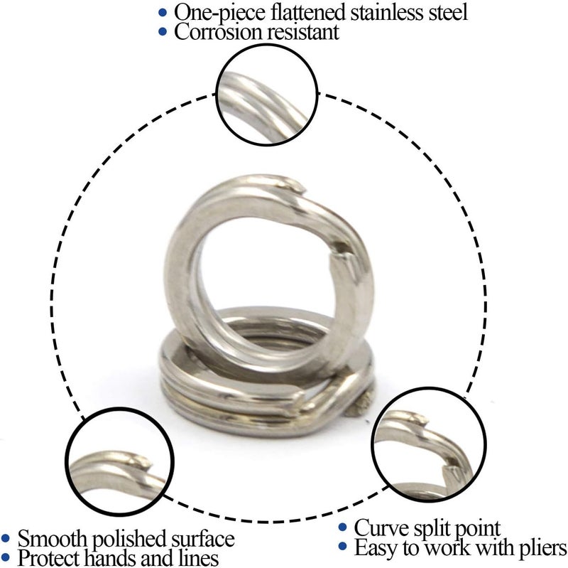 ALLOYPRO Pack of 201pcs Fishing Stainless Steel Split Rings 5 Sizes and Plier Set, Split Ring Capable of withstanding Large tensile Force and Fishing Plier Tool Kit for Saltwater Fishing Lure Connectors… - Image 4