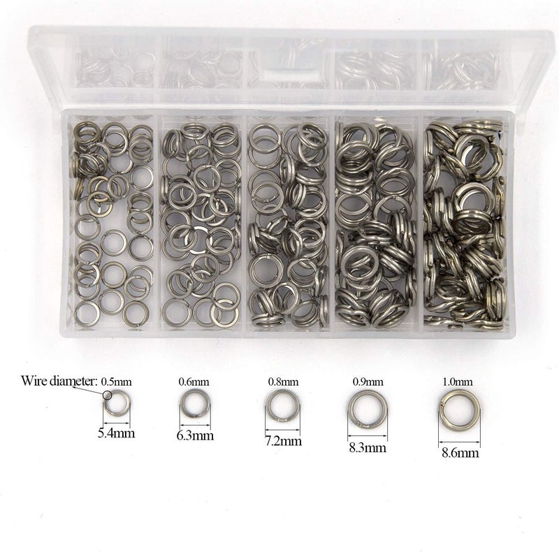 ALLOYPRO Pack of 201pcs Fishing Stainless Steel Split Rings 5 Sizes and Plier Set, Split Ring Capable of withstanding Large tensile Force and Fishing Plier Tool Kit for Saltwater Fishing Lure Connectors… - Image 2