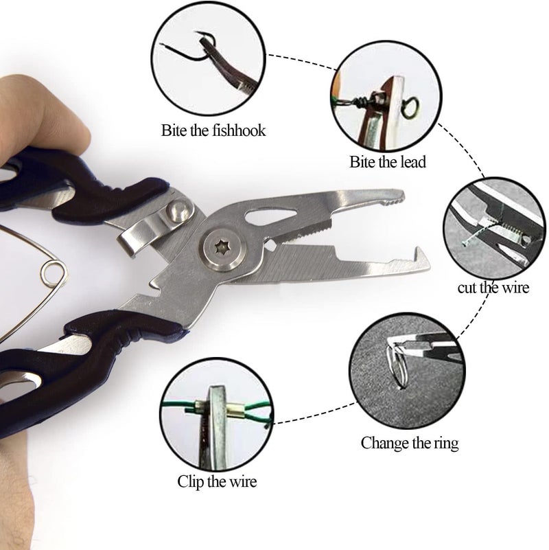 ALLOYPRO Pack of 201pcs Fishing Stainless Steel Split Rings 5 Sizes and Plier Set, Split Ring Capable of withstanding Large tensile Force and Fishing Plier Tool Kit for Saltwater Fishing Lure Connectors… - Image 5