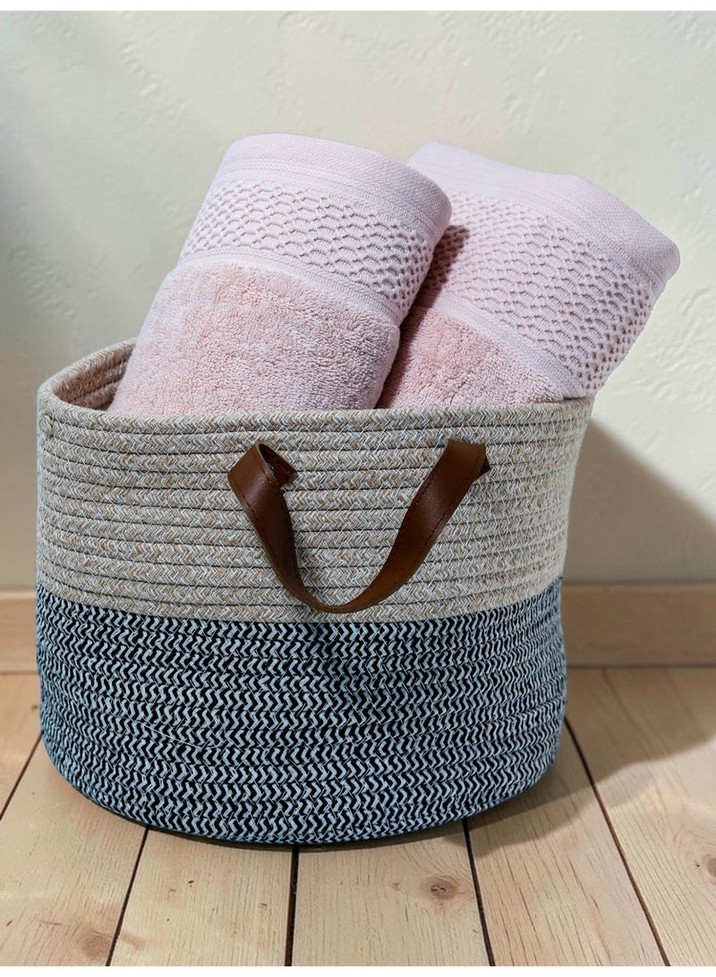 Baltic Linen Cascade Towel Set Pack of 2 | Bath Towel 70x140cm & Hand Towel 50x90cm | 100% Cotton 750 GSM | Pink - Image 3