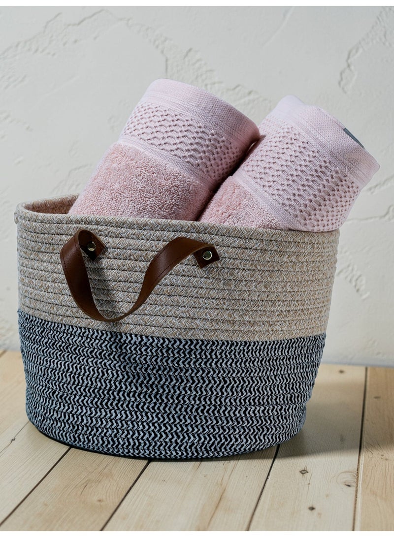 Baltic Linen Cascade Towel Set Pack of 2 | Bath Towel 70x140cm & Hand Towel 50x90cm | 100% Cotton 750 GSM | Pink - Image 2