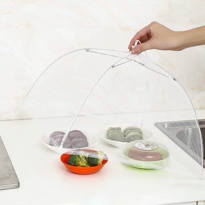 RAMPKD® Food Cover Tents, 17 inch Pop-Up Mesh Food Covers Tent Umbrella, Reusable and Collapsible Screen Net Protectors for Outdoors Parties Picnics BBQs Keep Out Flies Bugs (Pack of-3) - Image 2